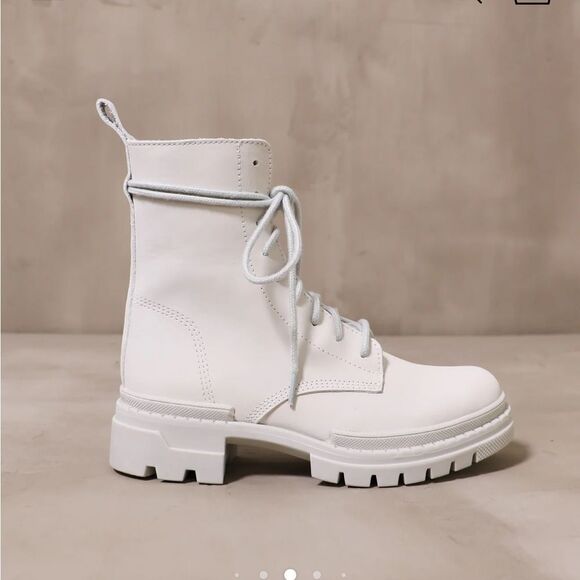 Steve Madden Clean Slate Combat Boot White US 8 - Picture 10 of 12